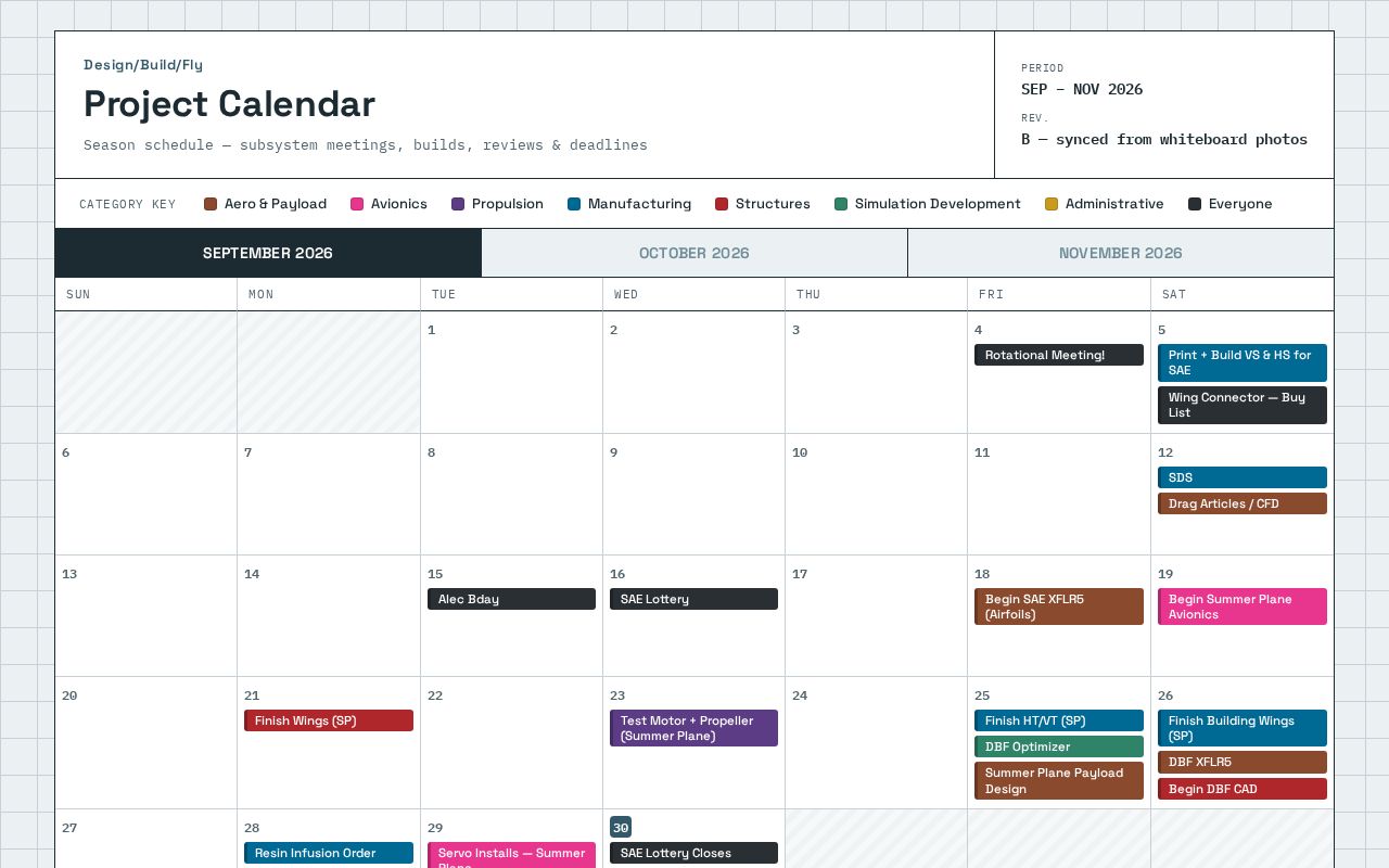Preview of DBF Calender