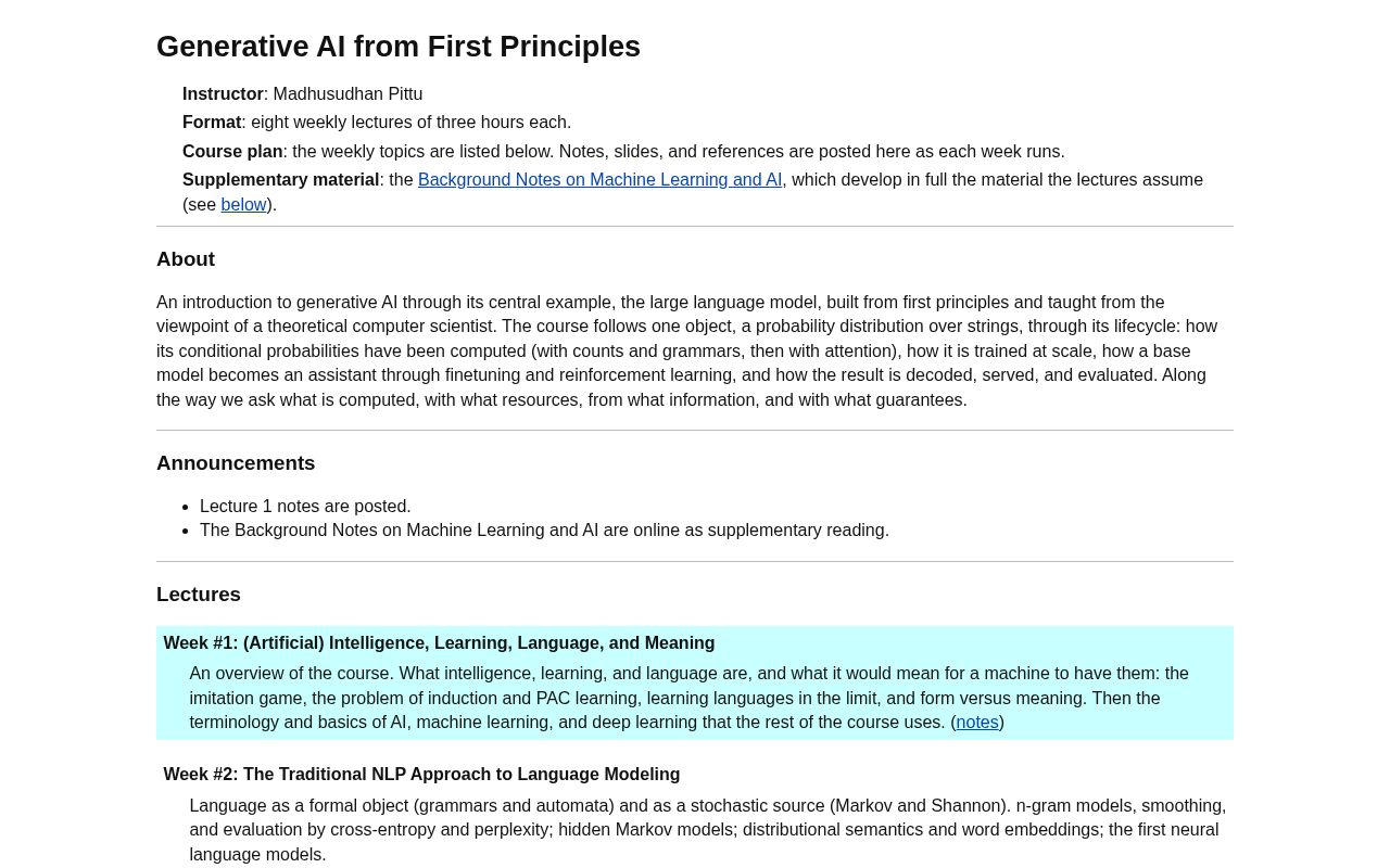 Preview of Genai First Principles