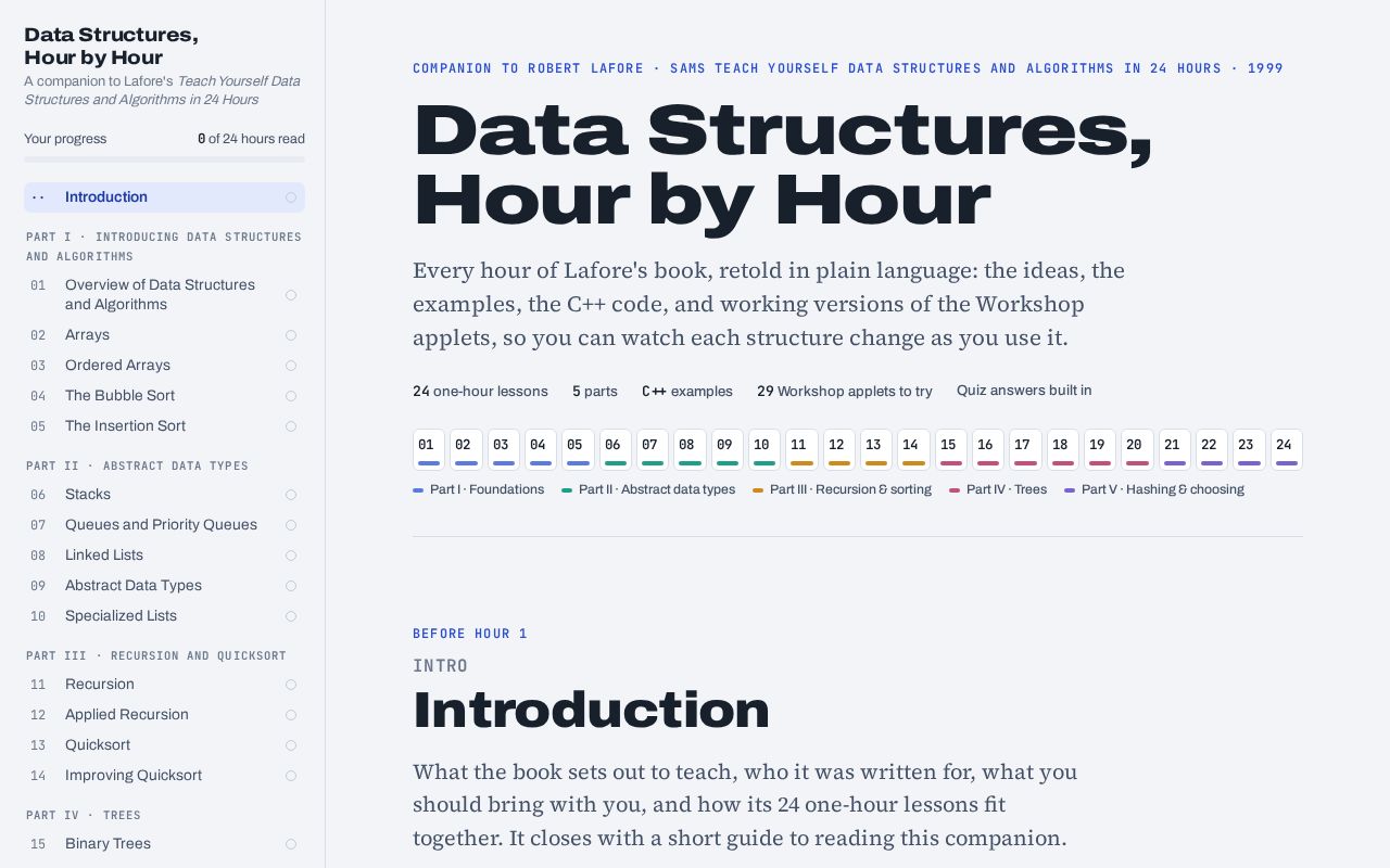 Preview of Data Structures Hour By Hour