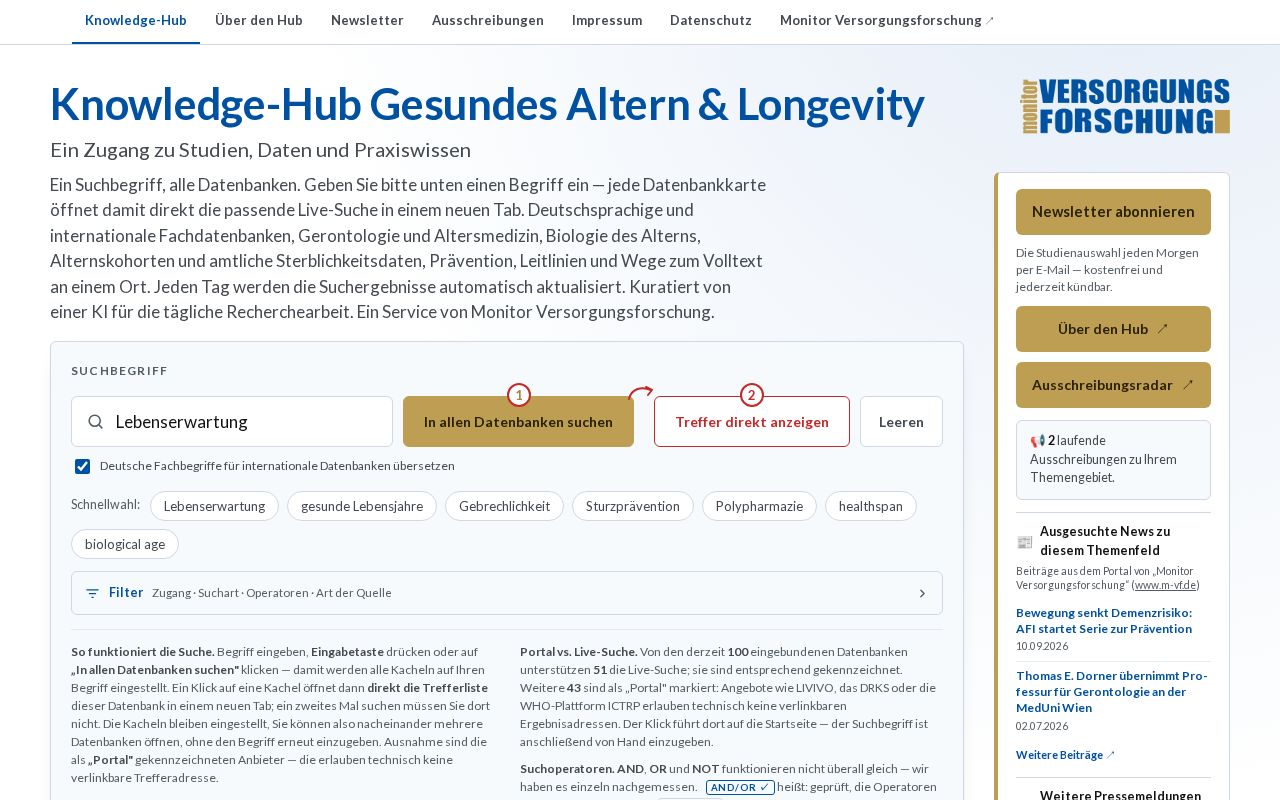 Preview of Longevity Portal