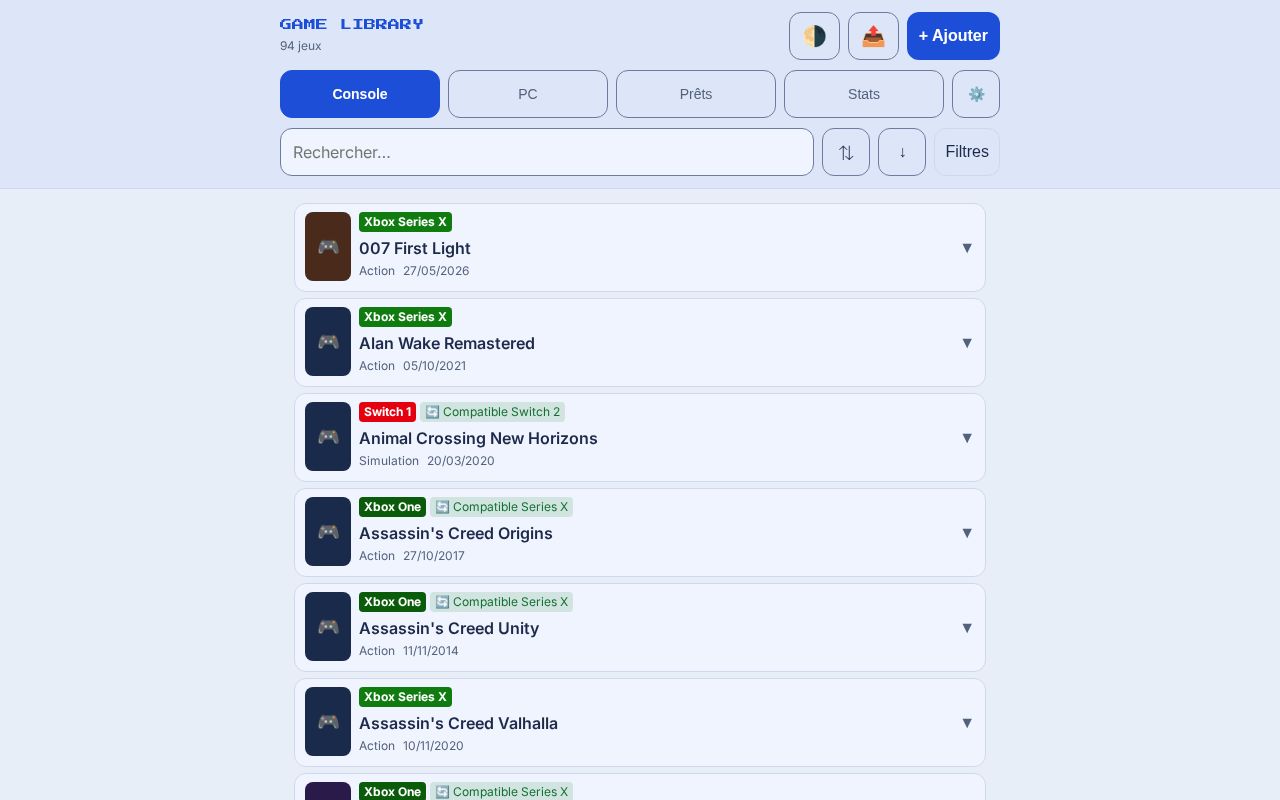 Preview of Game Library