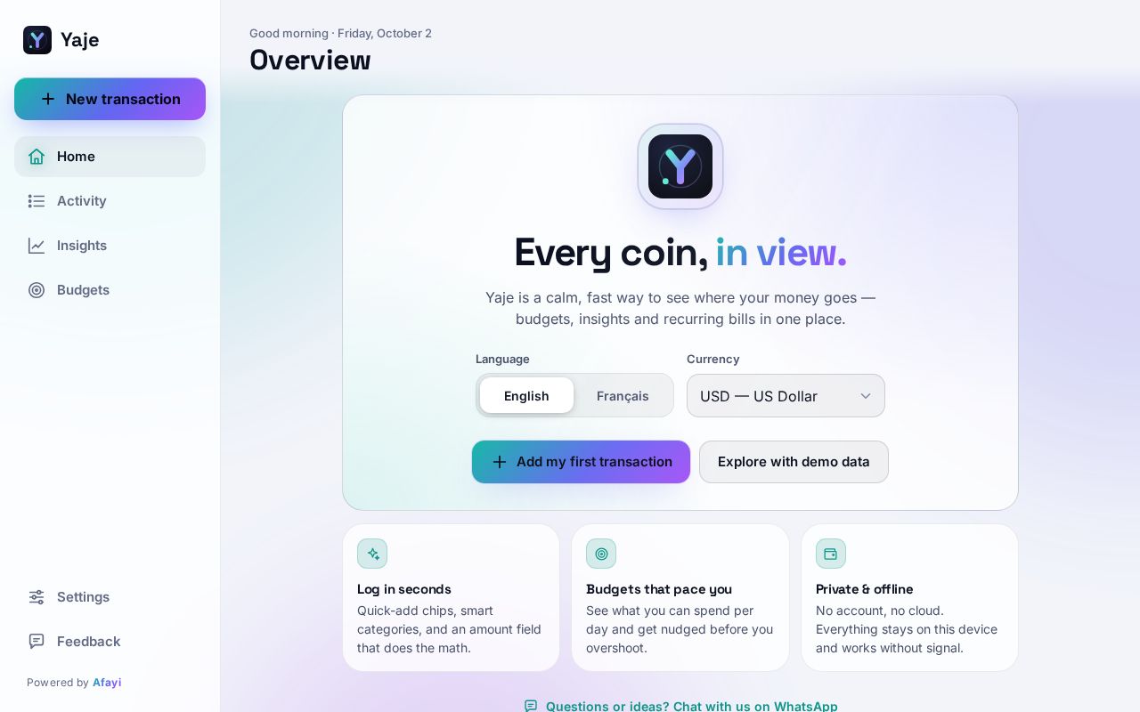Preview of Yaje Expense Tracker