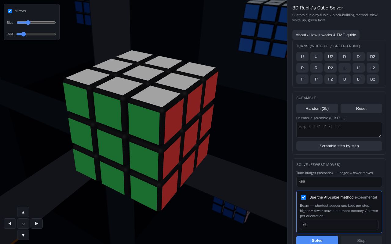 Preview of 3D Rubik's Cube Solver