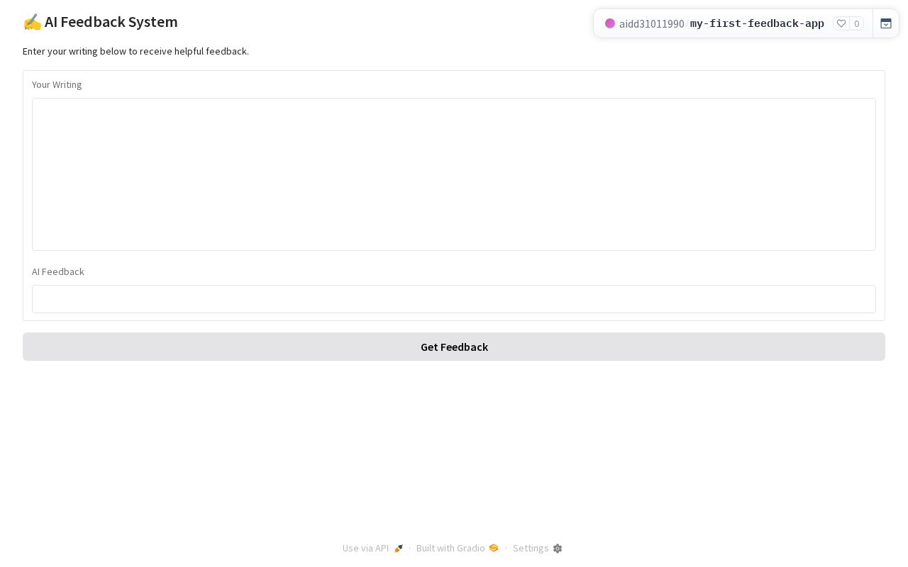 Preview of My First Feedback App