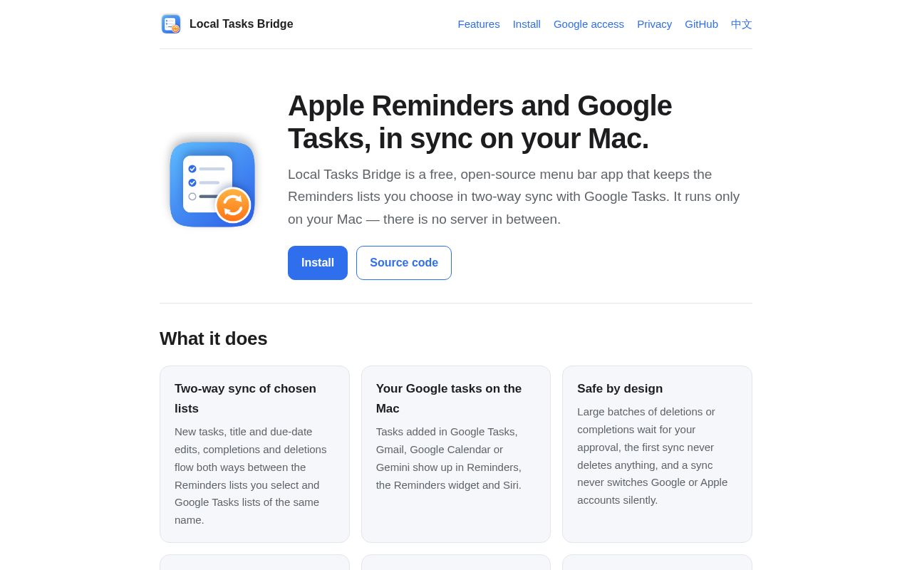 Preview of Local Tasks Bridge Site