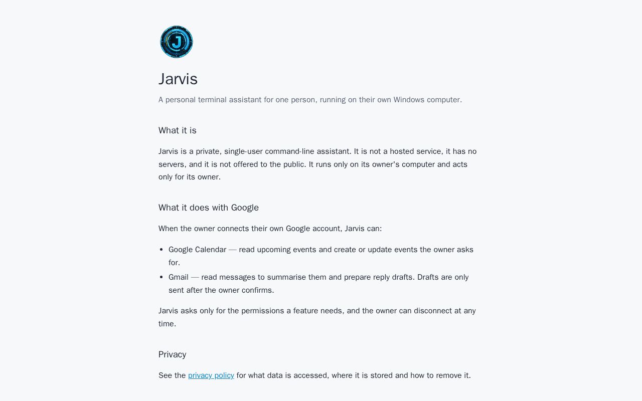 Preview of Project Jarvis