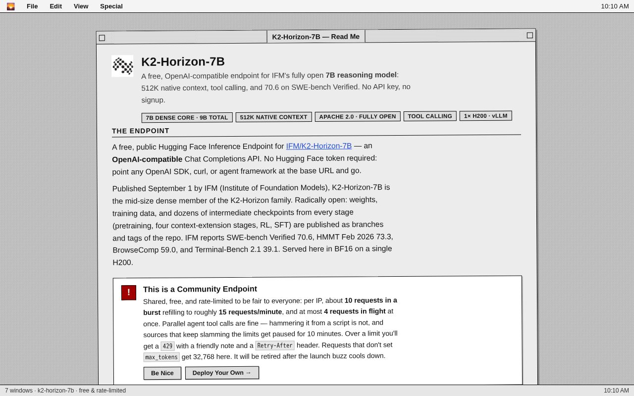 Preview of K2-Horizon-7B Free Endpoint