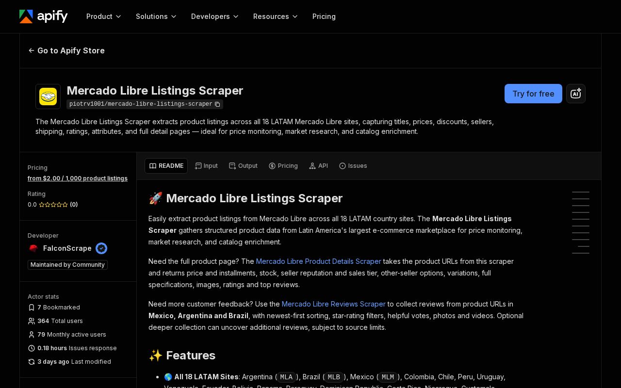 Preview of Mercado Libre Price Tracker
