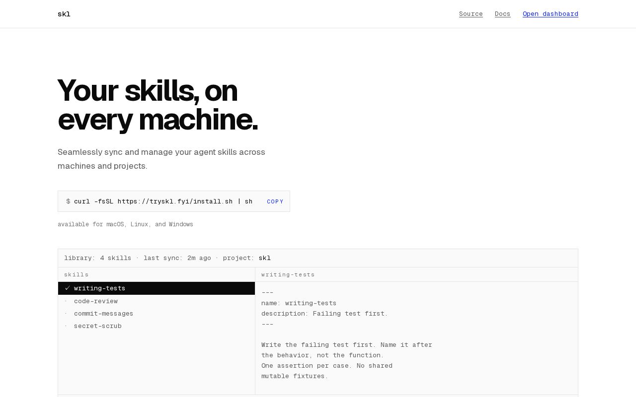 Preview of skill.md management and syncing