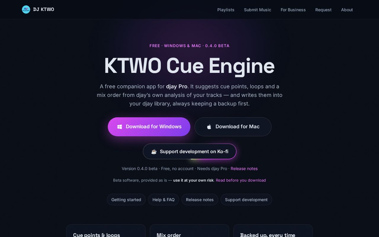 Preview of Ktwo Cue Engine