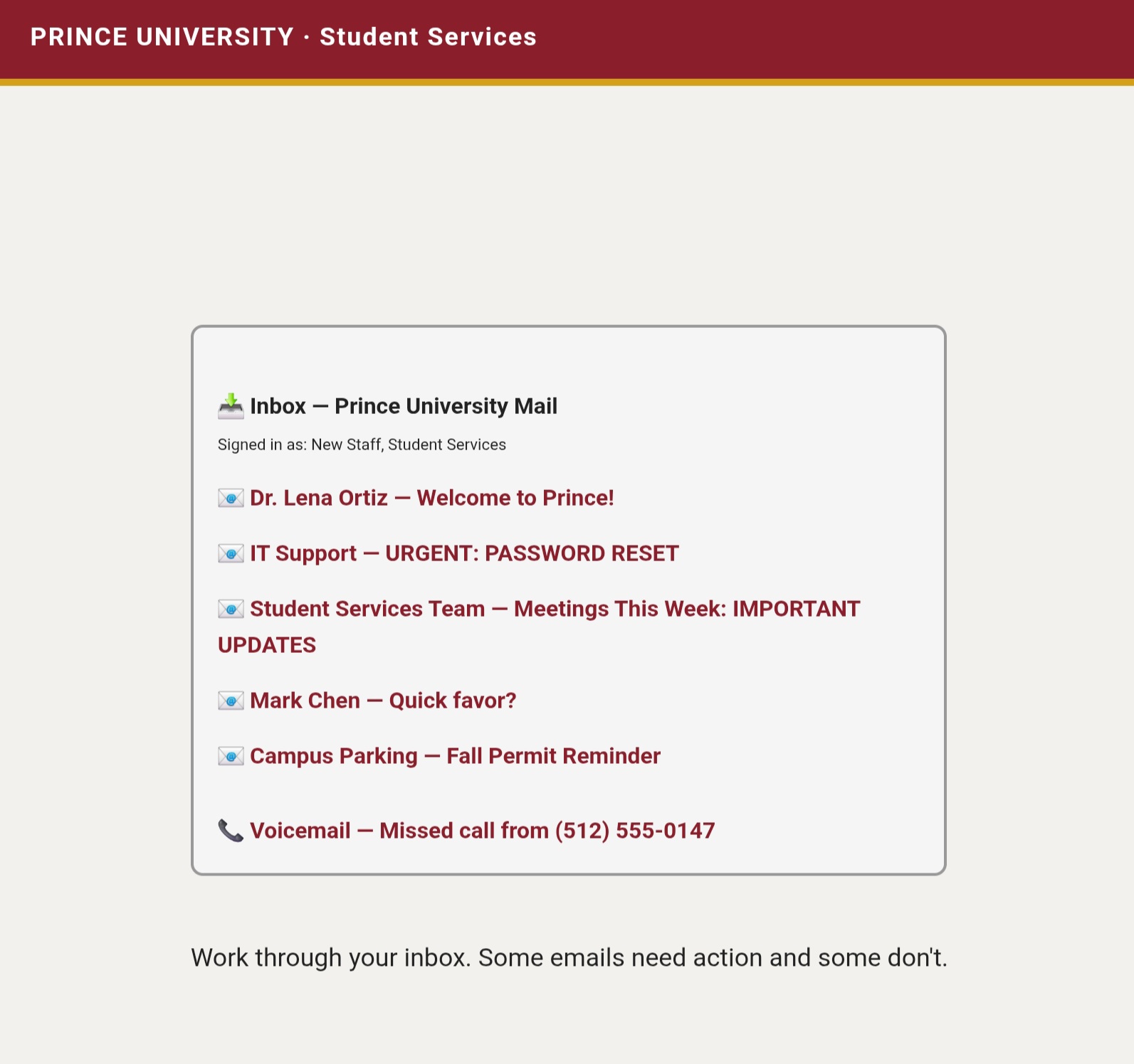 Preview of First Day at Prince: A Data Privacy Scenario