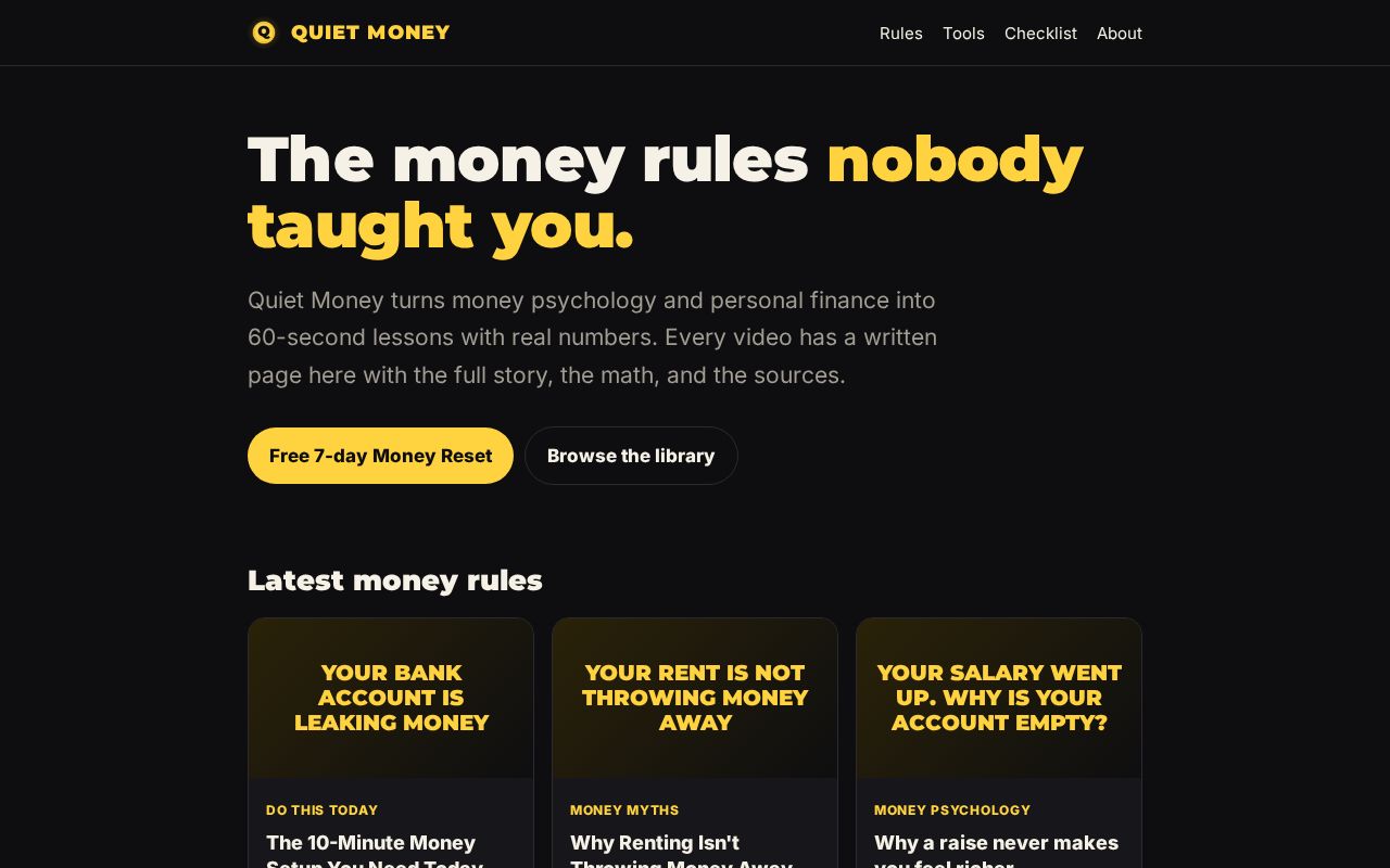 Preview of Quiet Money