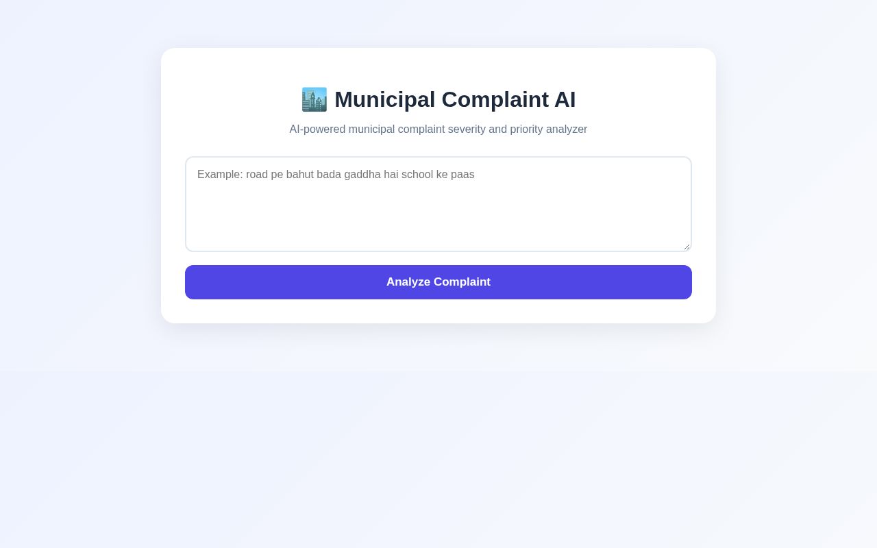 Preview of Municipal Complaint Ai