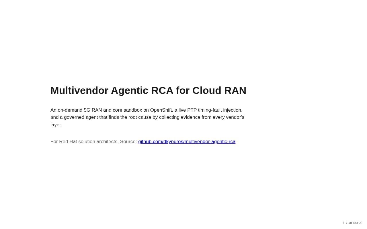 Preview of Multivendor Agentic Rca