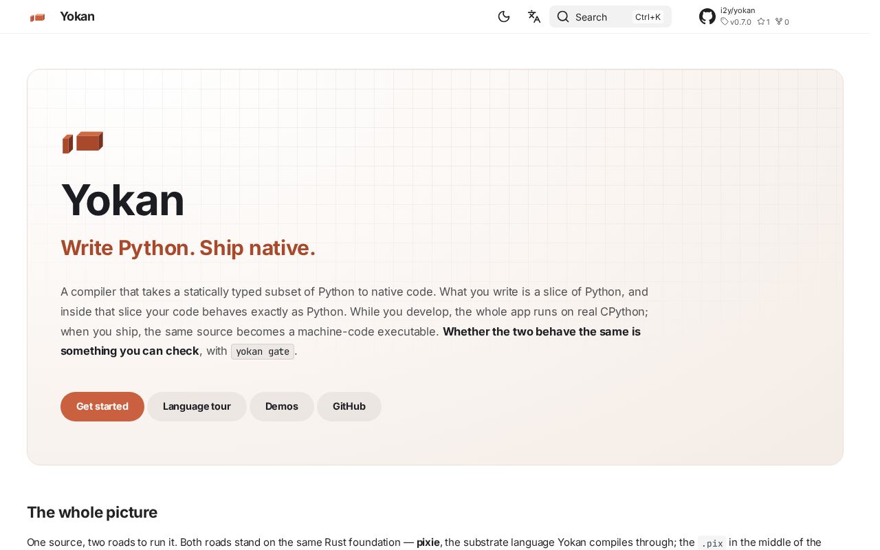 Preview of A native compiler for a statically typed subset of Python, for desktop apps.