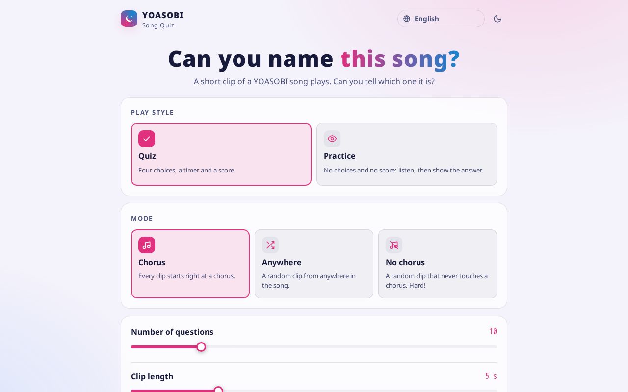 Preview of Yoasobi Song Quiz