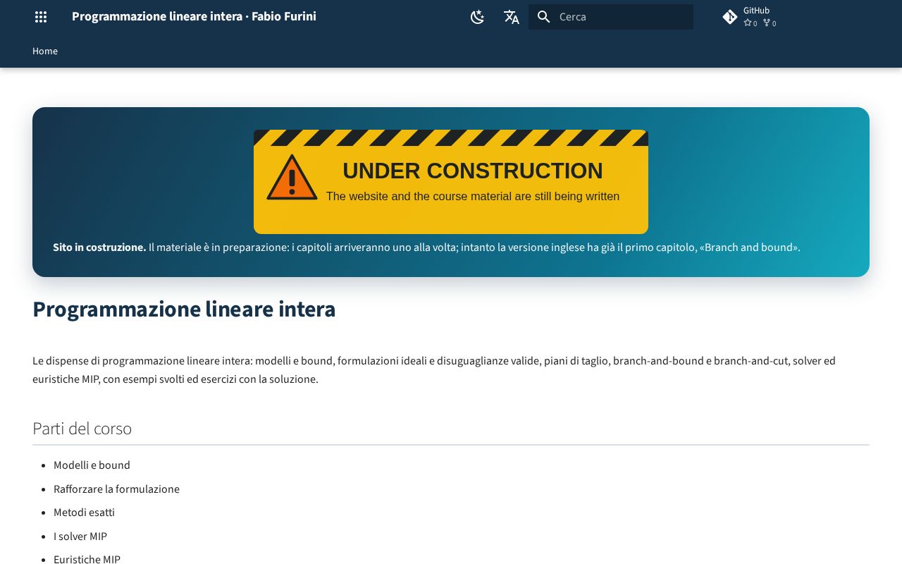 Preview of Programmazione lineare intera