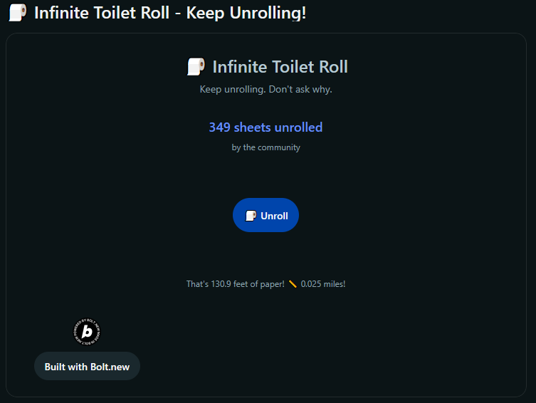 Preview of Infinite Toilet Roll