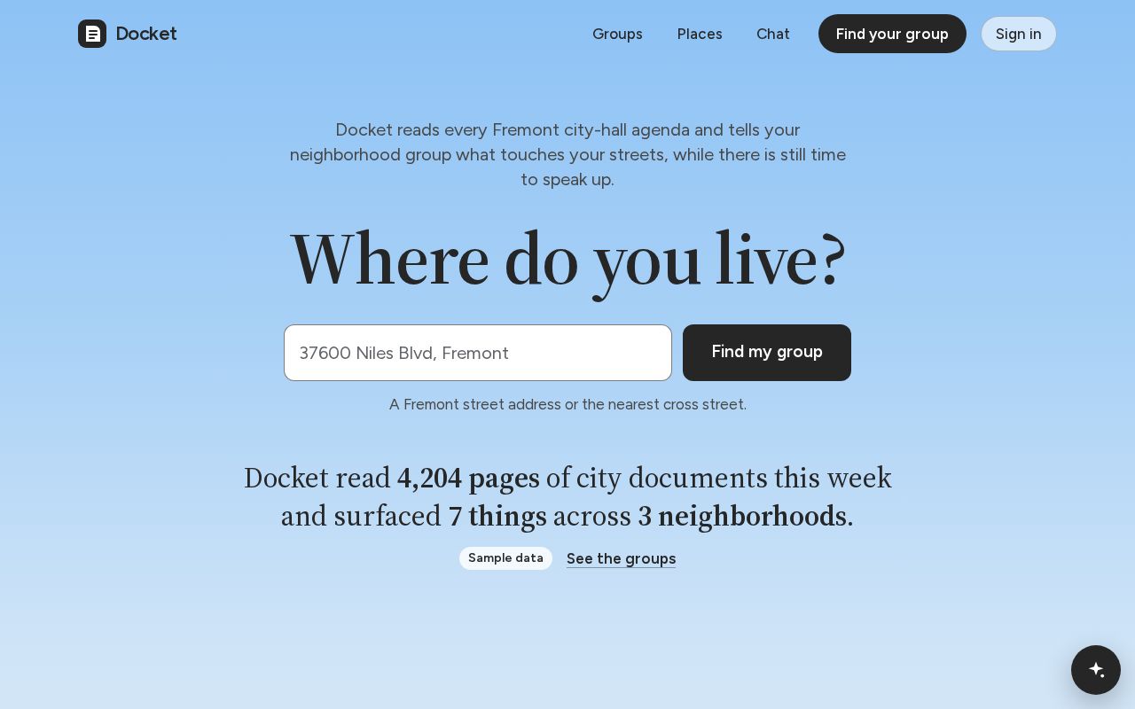 Preview of The agent that reads city hall so a volunteer neighborhood group doesn't have to.