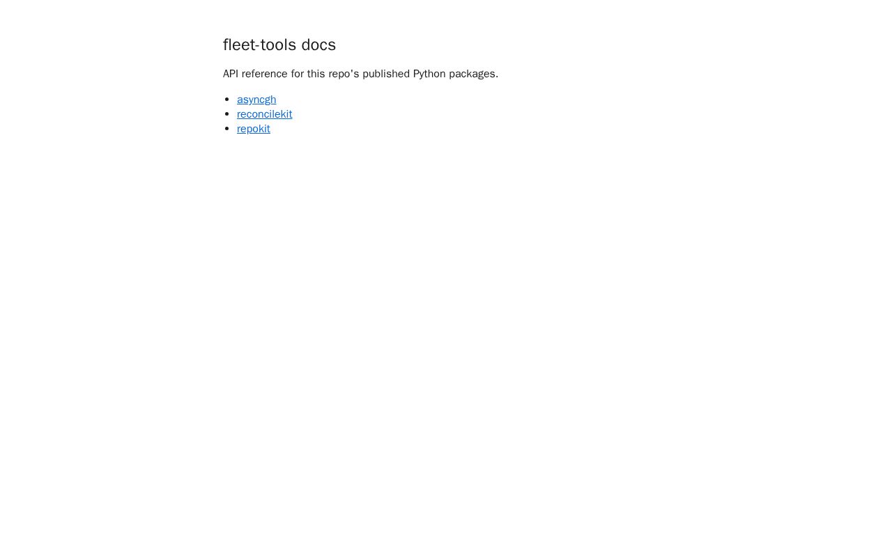 Preview of fleet-tools docs