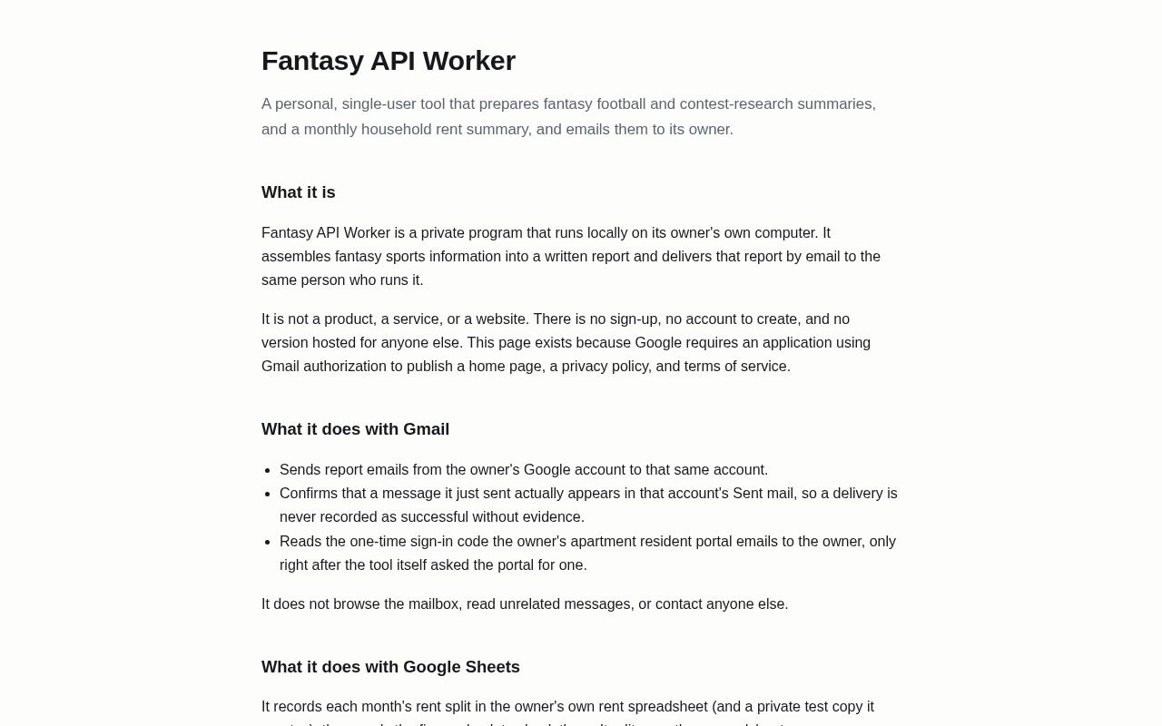Preview of Fantasy API Worker