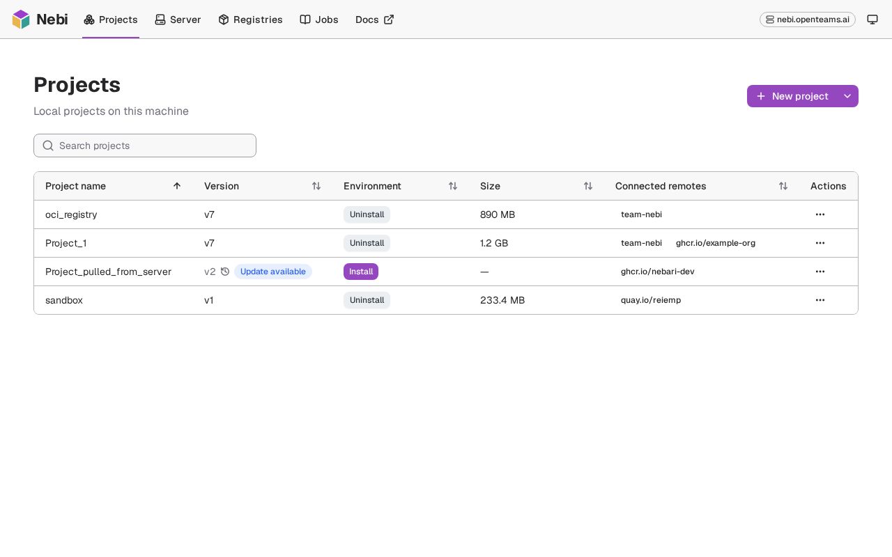 Preview of Nebi client prototype