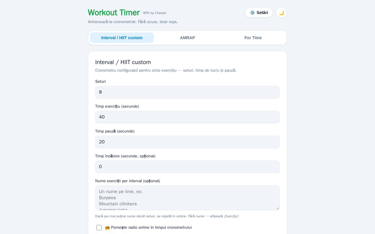 Preview of Workout Timer