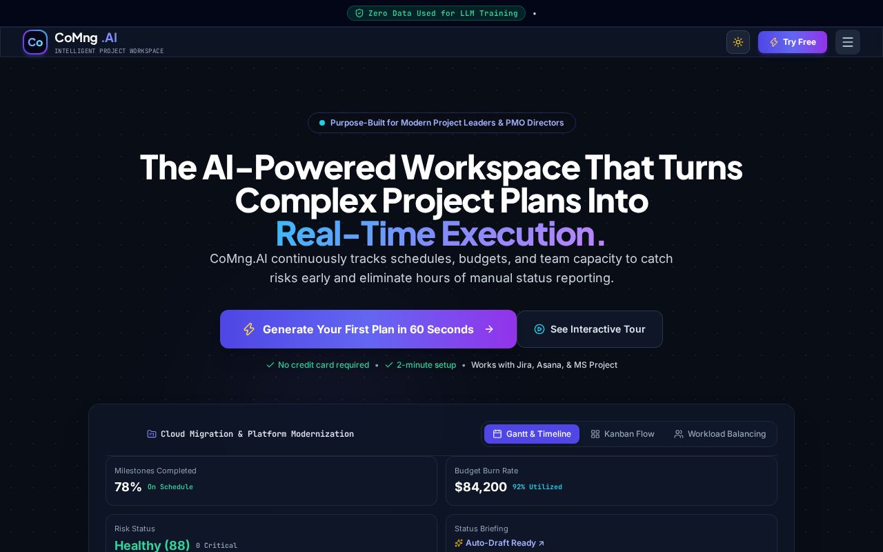 Preview of CoMng.AI | The AI Workspace That Turns Project Plans Into Real-Time Execution