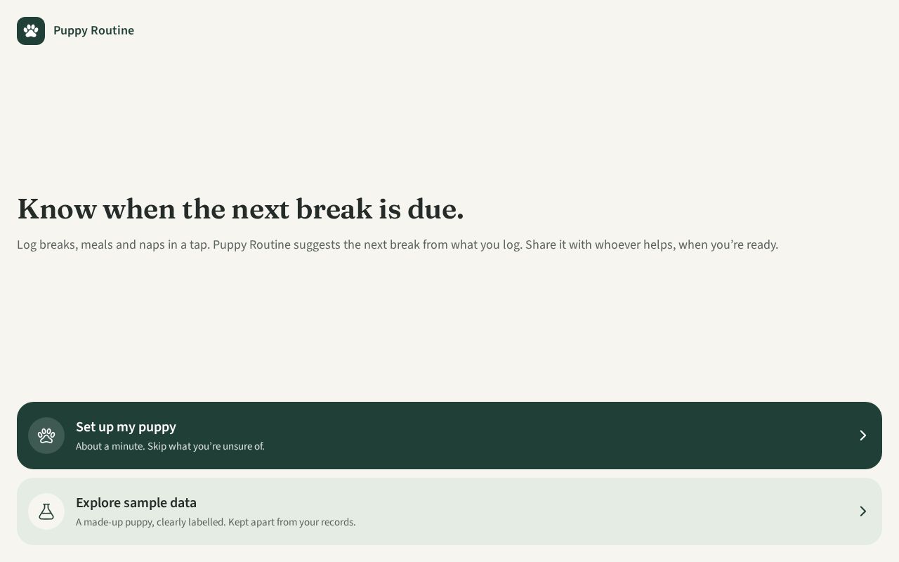 Preview of Puppy Routine Demo