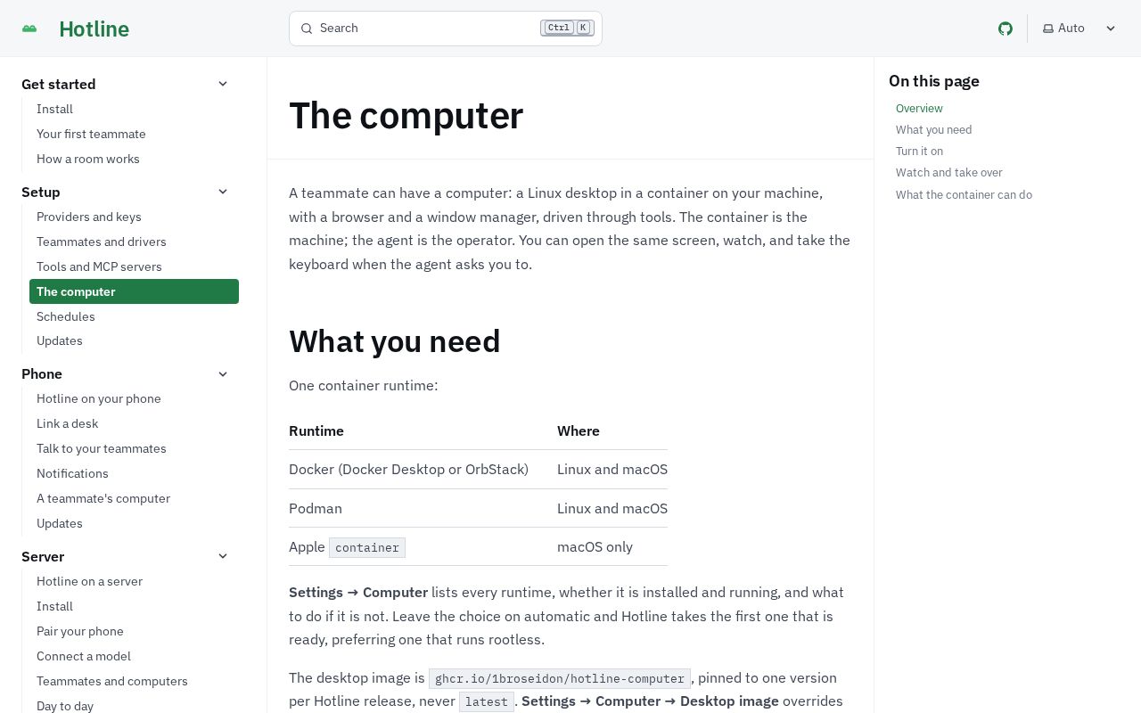 Preview of Hotline Computer