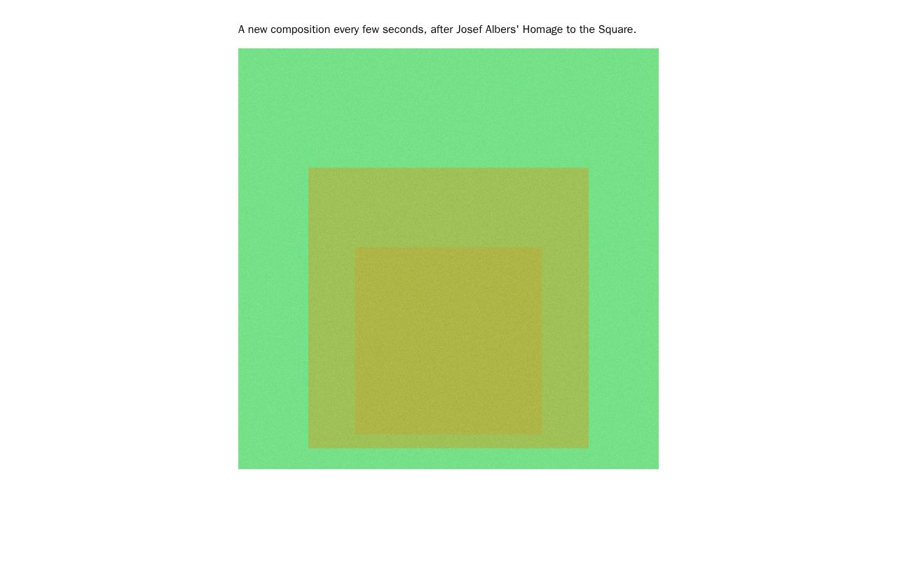 Preview of Generative designs in the style of Josef Albers' Homage to the Square, in p5.js.