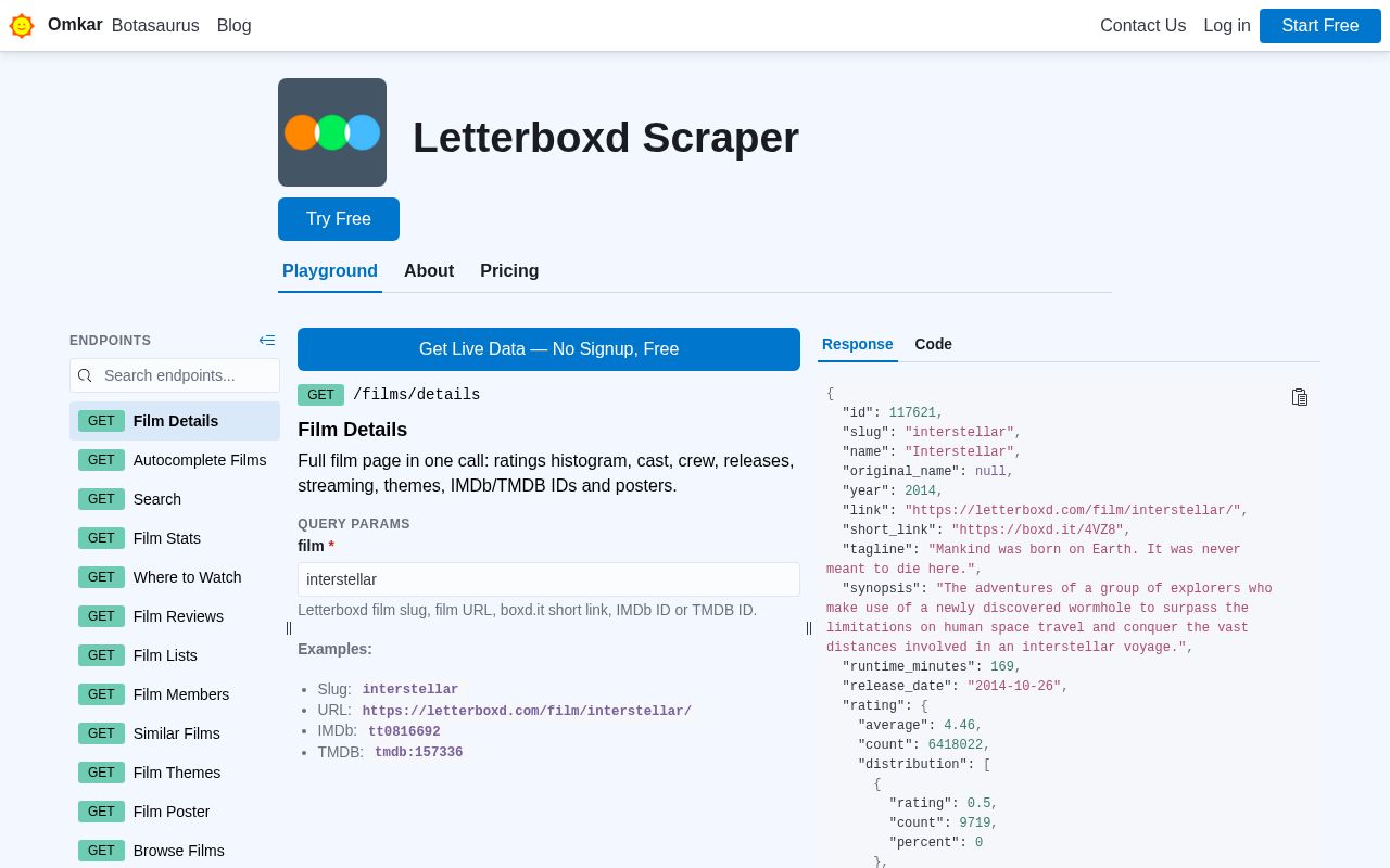 Preview of Letterboxd Scraper