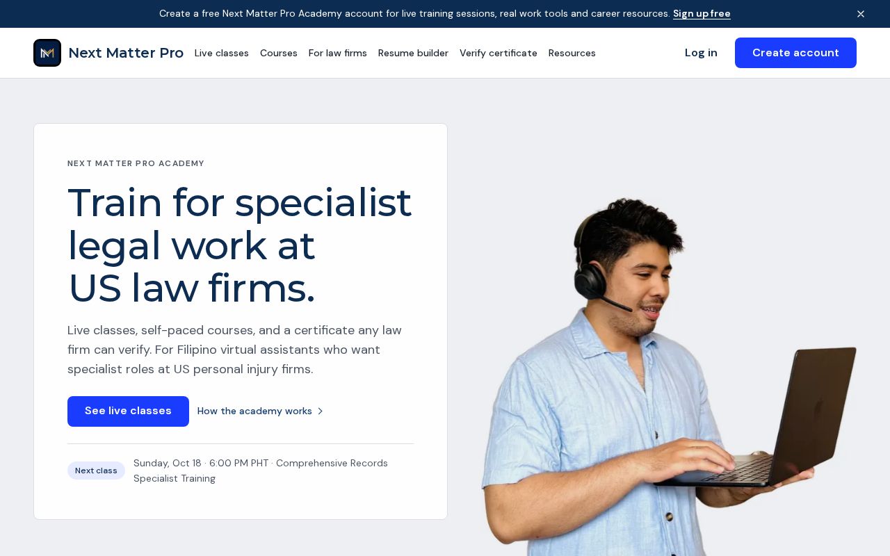 Preview of Legal virtual assistant training for US law firms