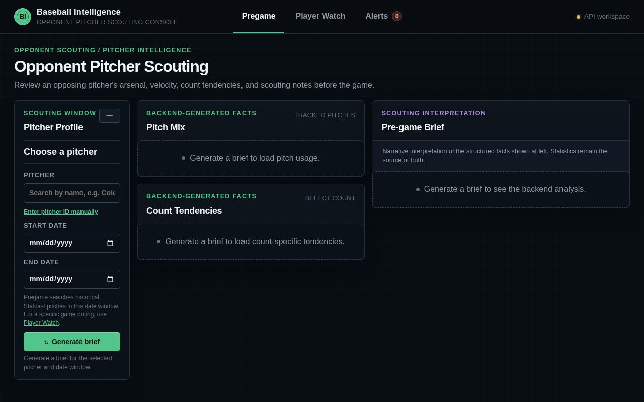 Preview of Opponent Pitcher Scouting