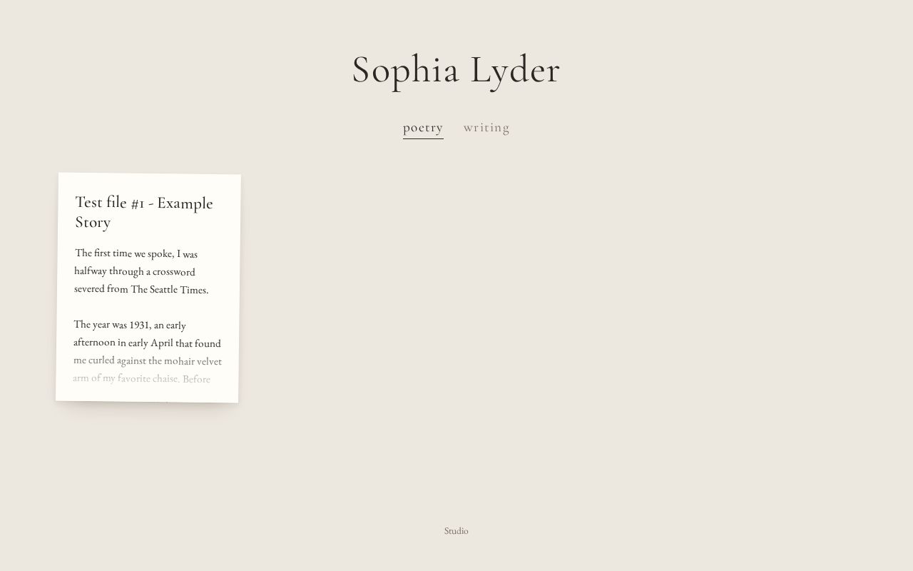 Preview of Writing Sophia Frontend
