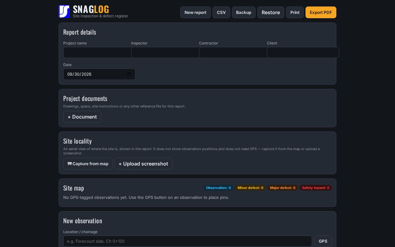 Preview of Snaglog