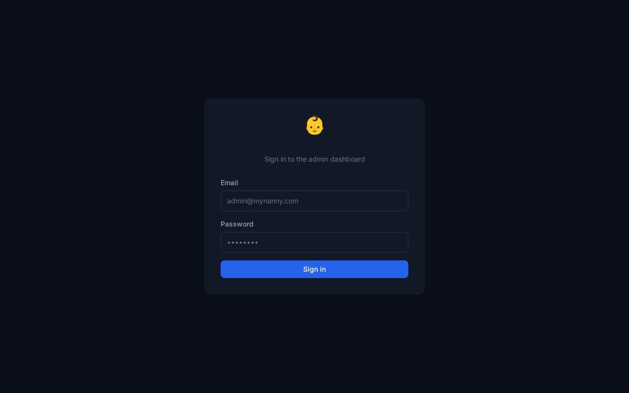 Preview of Nanny Frontend