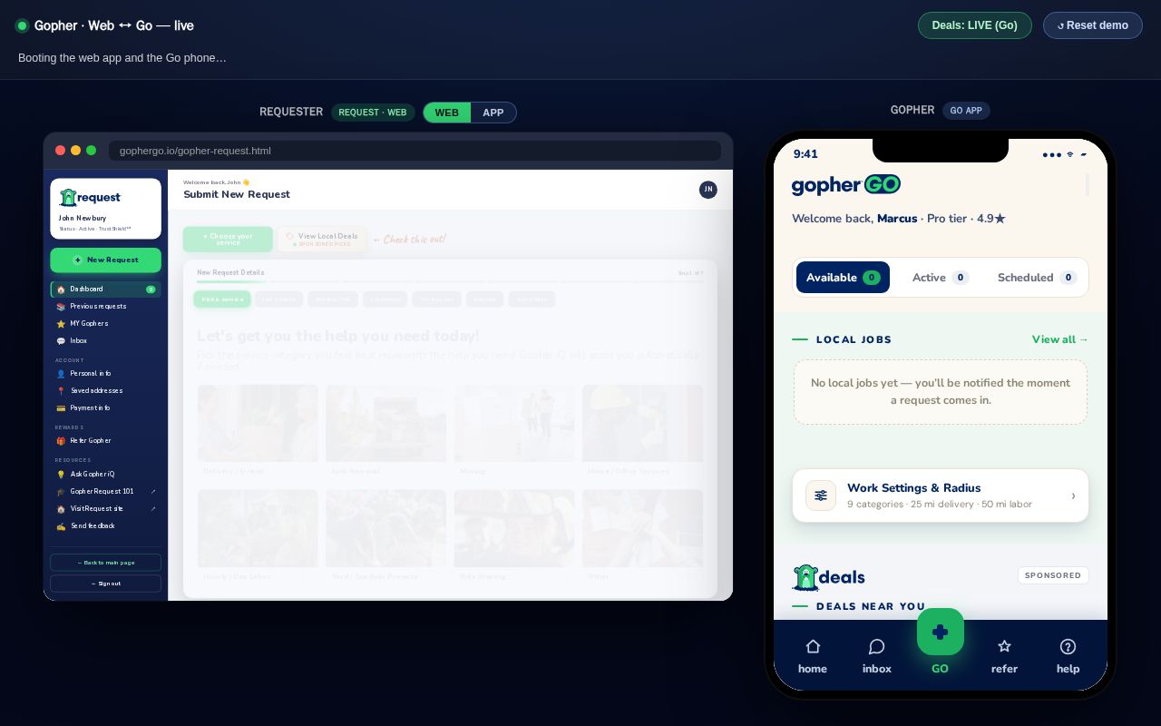 Preview of Gopher Marketplace Prototype