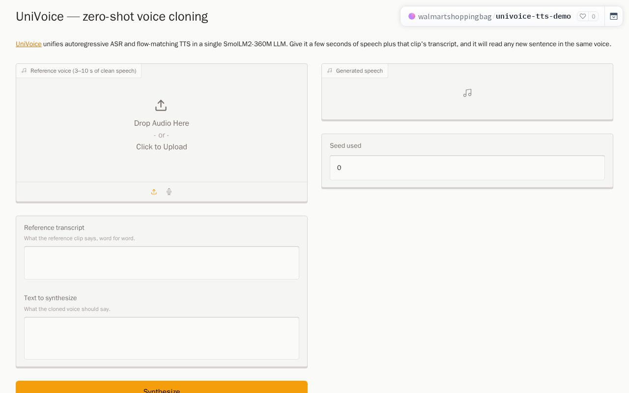 Preview of UniVoice TTS