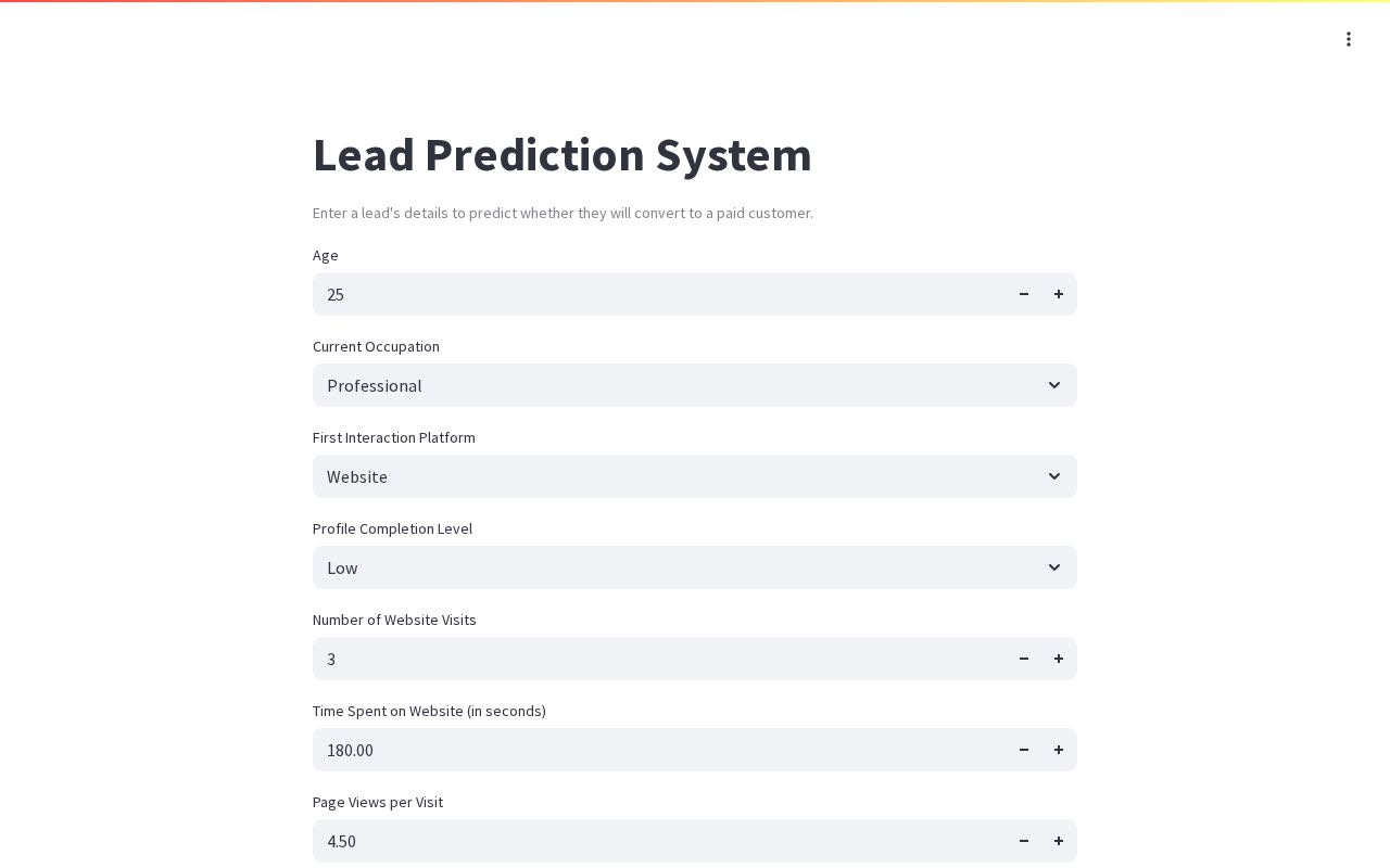 Preview of ExtraaLearn Frontend