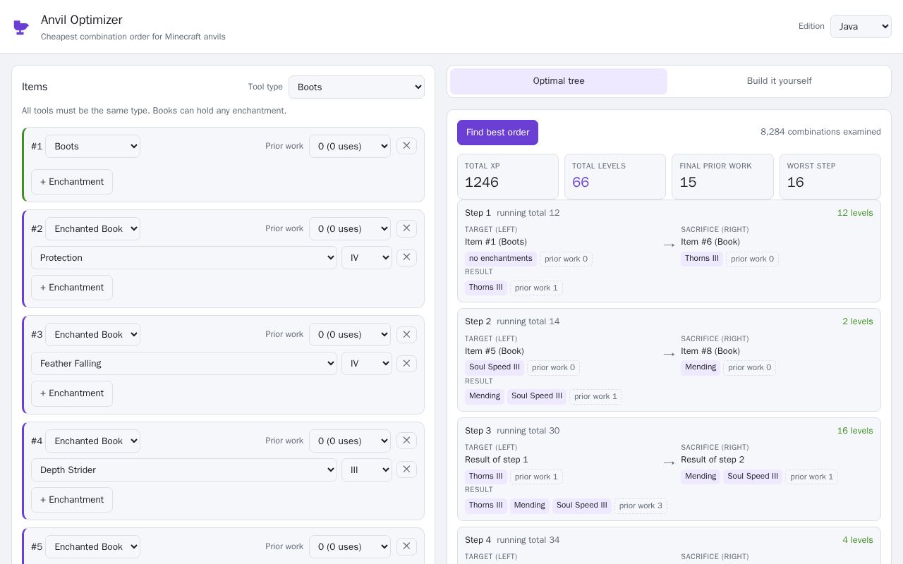 Preview of Anvil Optimizer