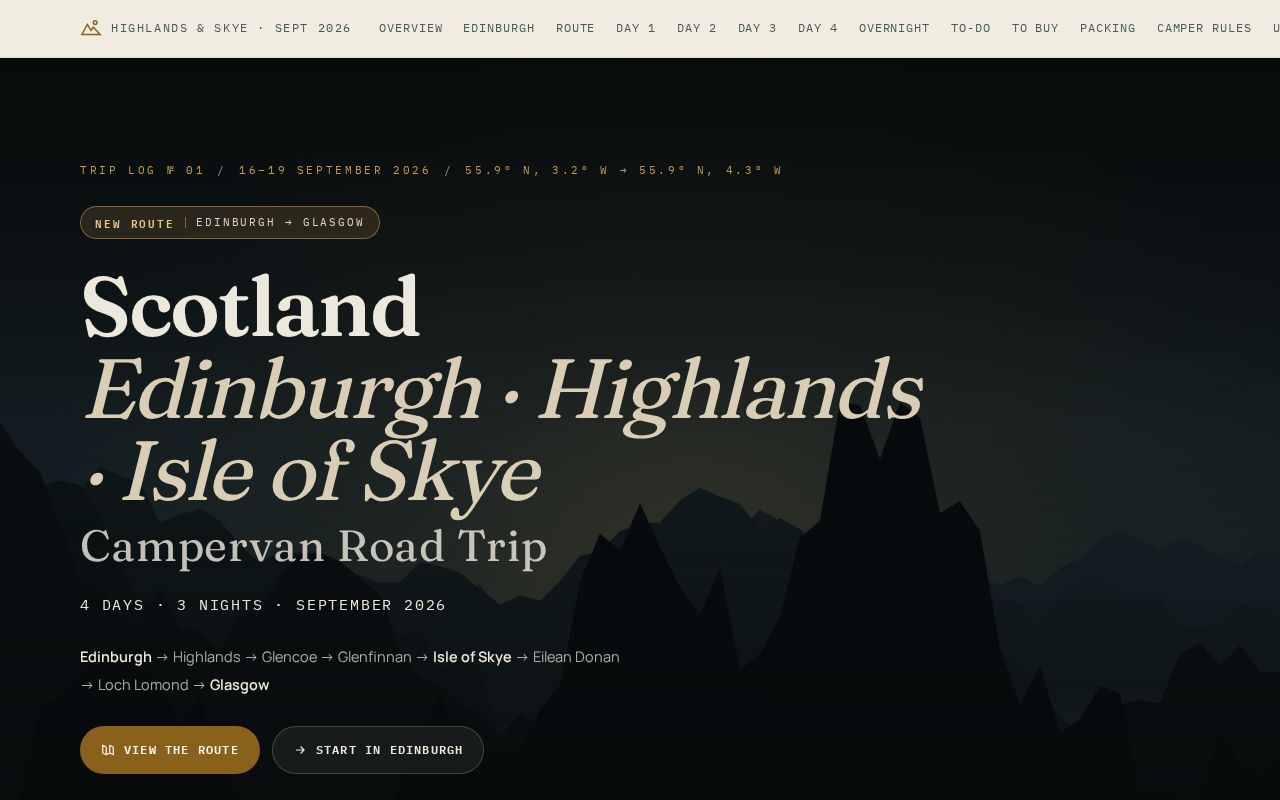 Preview of Scotland campervan road trip, September 2026
