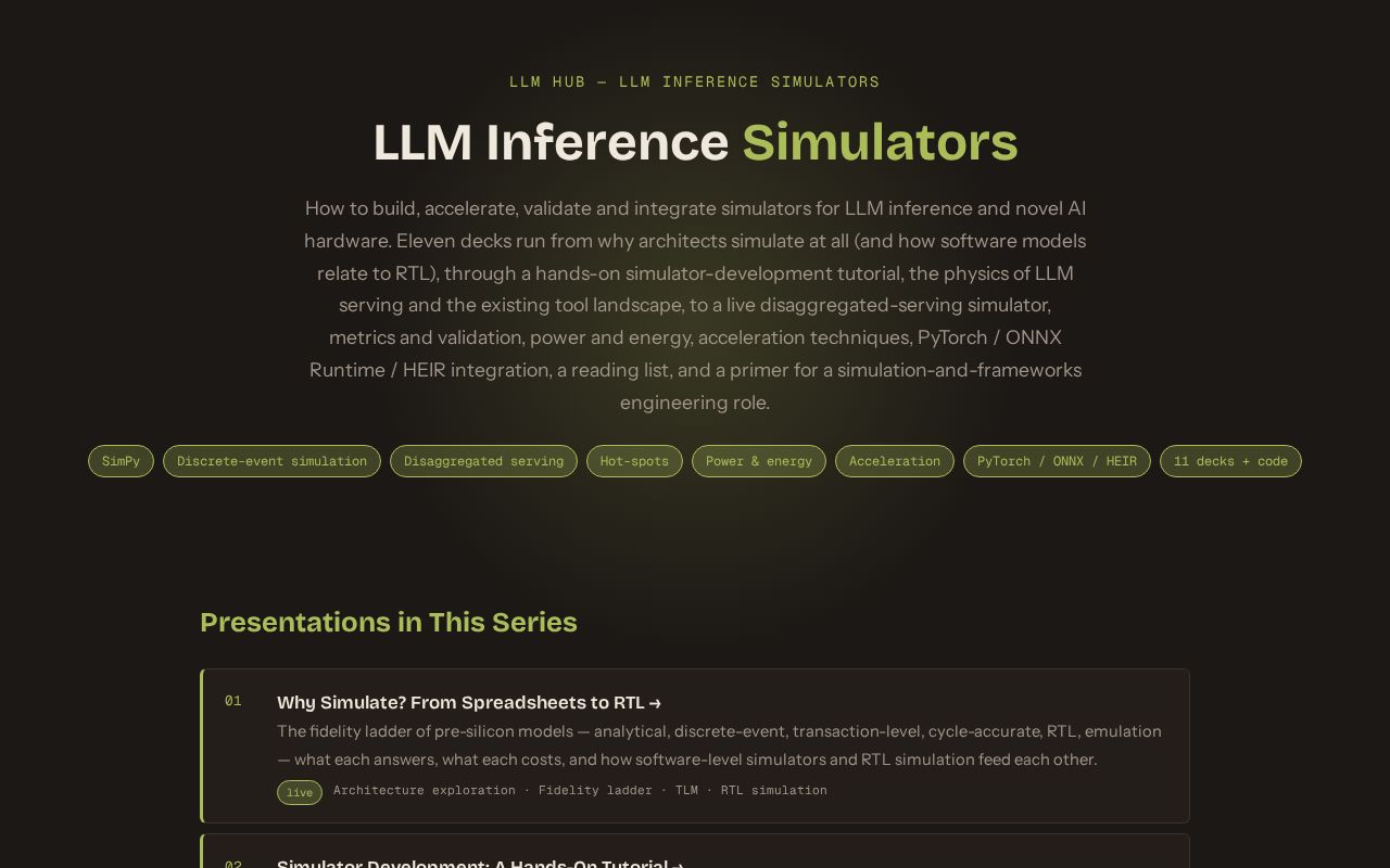 Preview of LLM Hub Inference Simulators