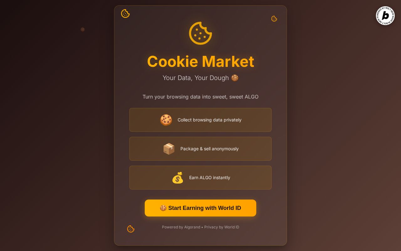 Preview of Cookie Market - Own Your Data, Claim Your Wealth