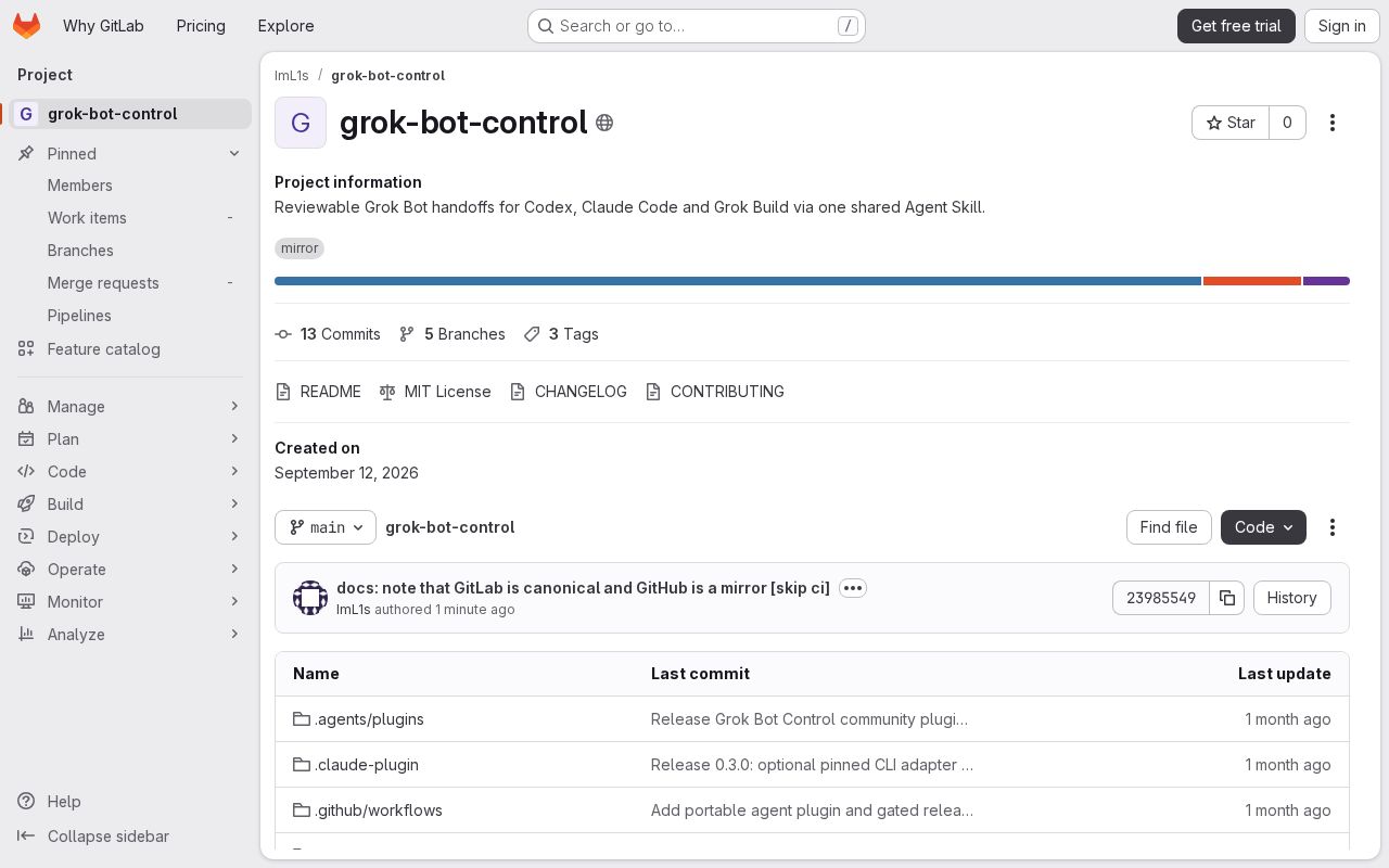 Preview of Grok Bot Control
