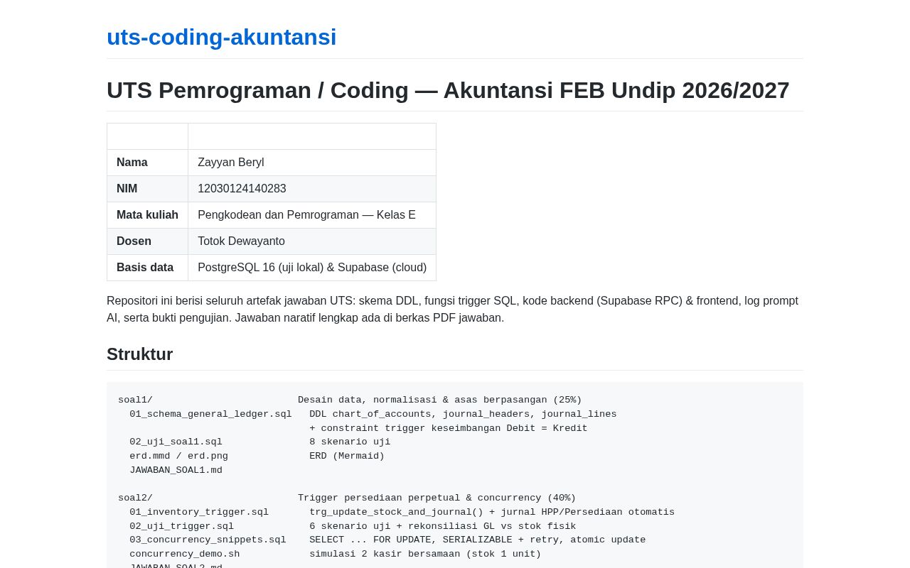 Preview of Uts Coding Akuntansi