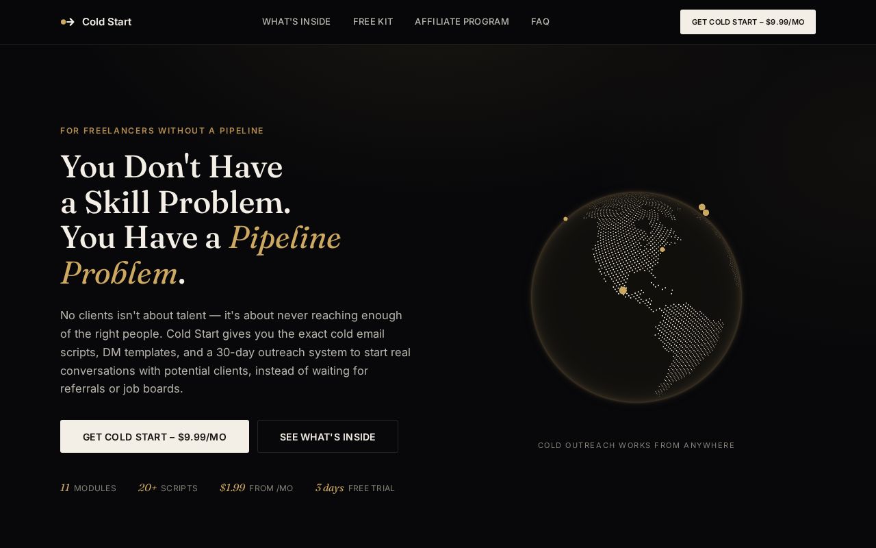 Preview of Coldstart Site