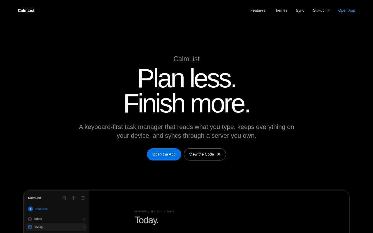 Preview of CalmList