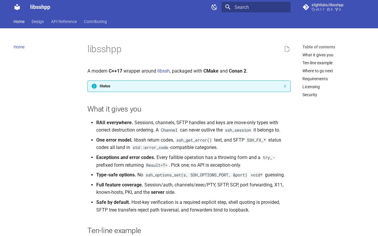 Preview of libssh c++ wrapper library