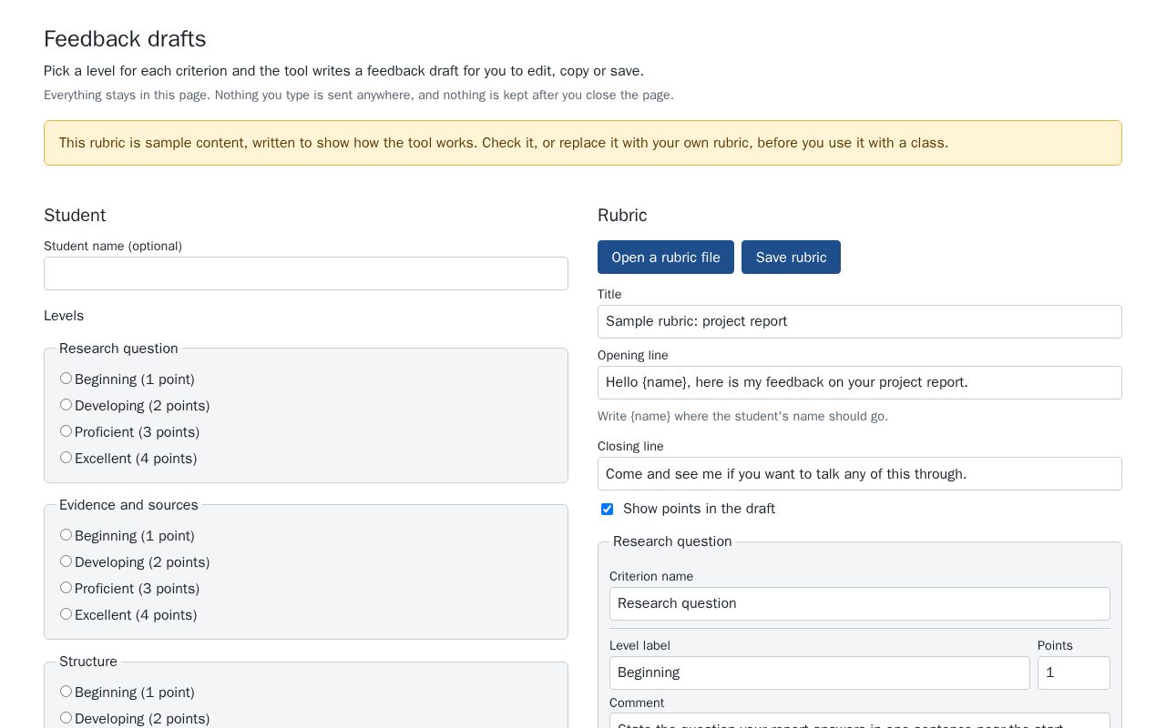 Preview of Feedback Drafts